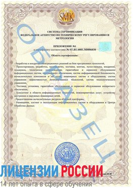 Образец сертификата соответствия (приложение) Калуга Сертификат ISO 27001
